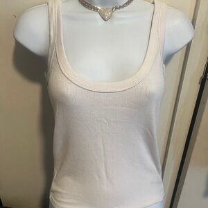 Streetwear Society White Ribbed Tank Top 
Size Medium